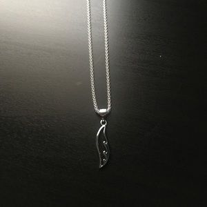 Silver Wave Pendant With Chain